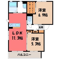 古河駅 バス11分  上辺見下車：停歩9分 2階の物件間取画像